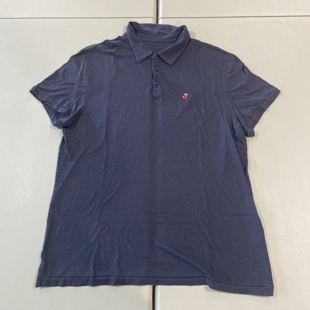 John Varvatos USA Rolling Stones Lips Polo Large Embroidered made in USA